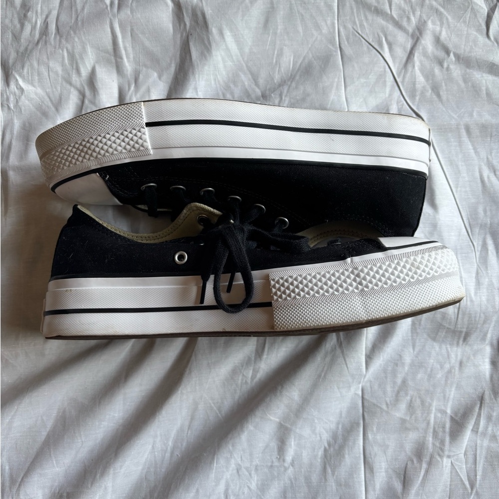 Converse Black and White Platform Sneakers